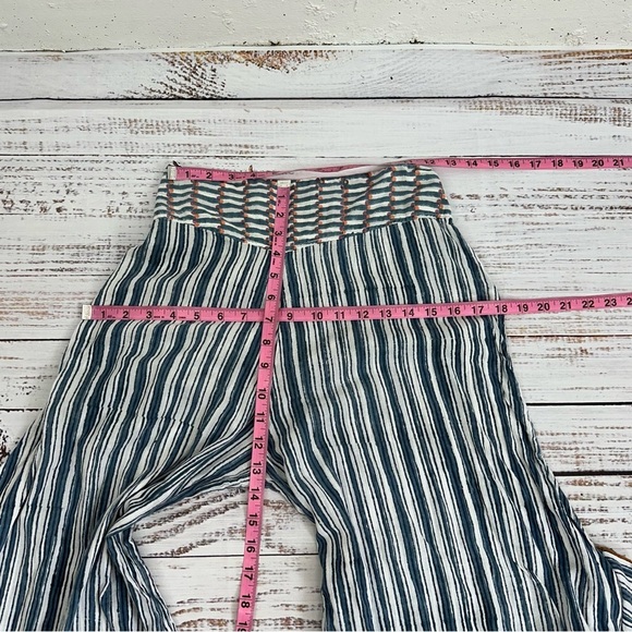 Blu Nomad size 1 XS Geo Blue Striped Wide Leg Bohemian Palazzo Pants Blunomad - Picture 15 of 15